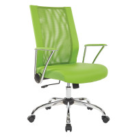 OSP Home Furnishings BRD26-6 Bridgeway Office Chair with Green Woven Mesh and Chrome Base